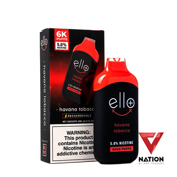BLVK ELLO PLUS HAVANA TOBACCO 5.0% 6000 PUFFS