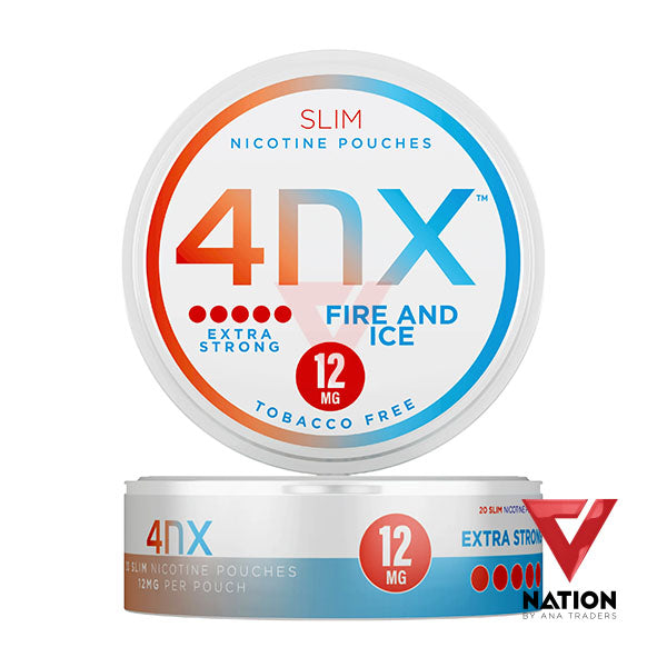 4NX TOBACCO FREE SLIM NICOTINE POUCHES FIRE & ICE 12MG