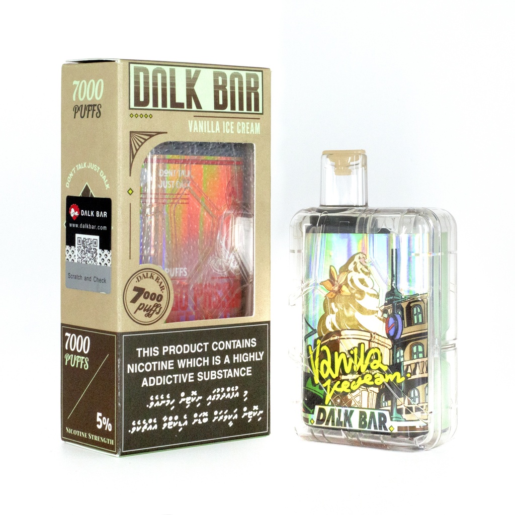 DALKBAR VANILLA ICE CREAM 5% 7000 PUFFS