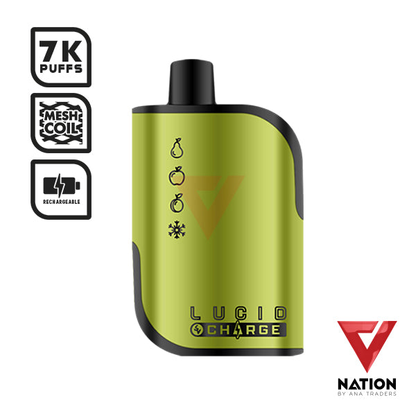 LUCID CHARGE PEACH APPLE PEAR ICE 5% 7K PUFF 14ML