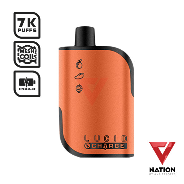 LUCID CHARGE PEACH MANGO STRAWBERRY 5% 7000 PUFF