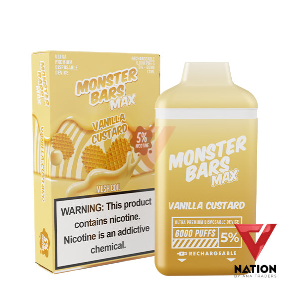 MONSTER BAR MAX VANILLA CUSTARD 20MG 6000 PUFFS
